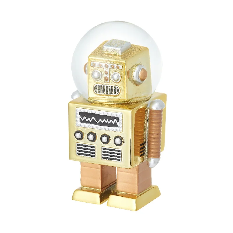 Snow Globe Robot Medium Gold