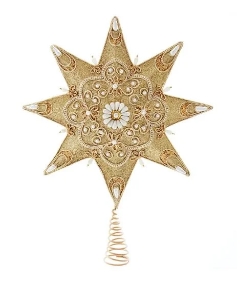 16" Gold Pearl Star Tree Top