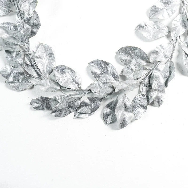 150cm Silver Magnolia Leaf Garland