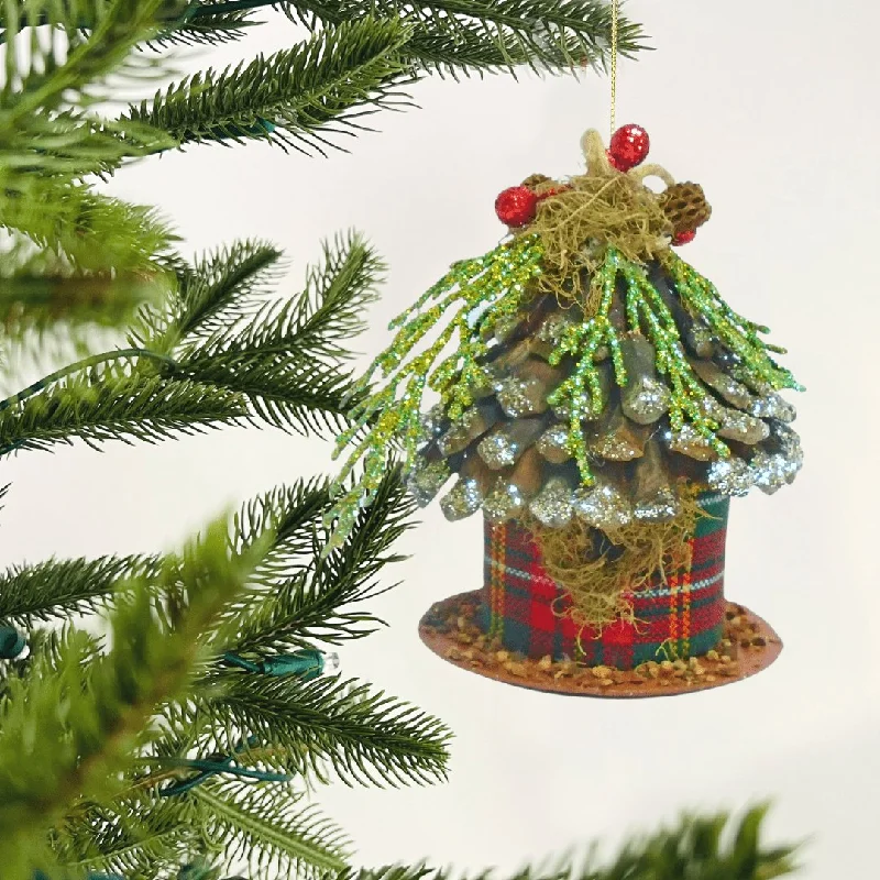 Round Birdhouse Ornament in Olive Green