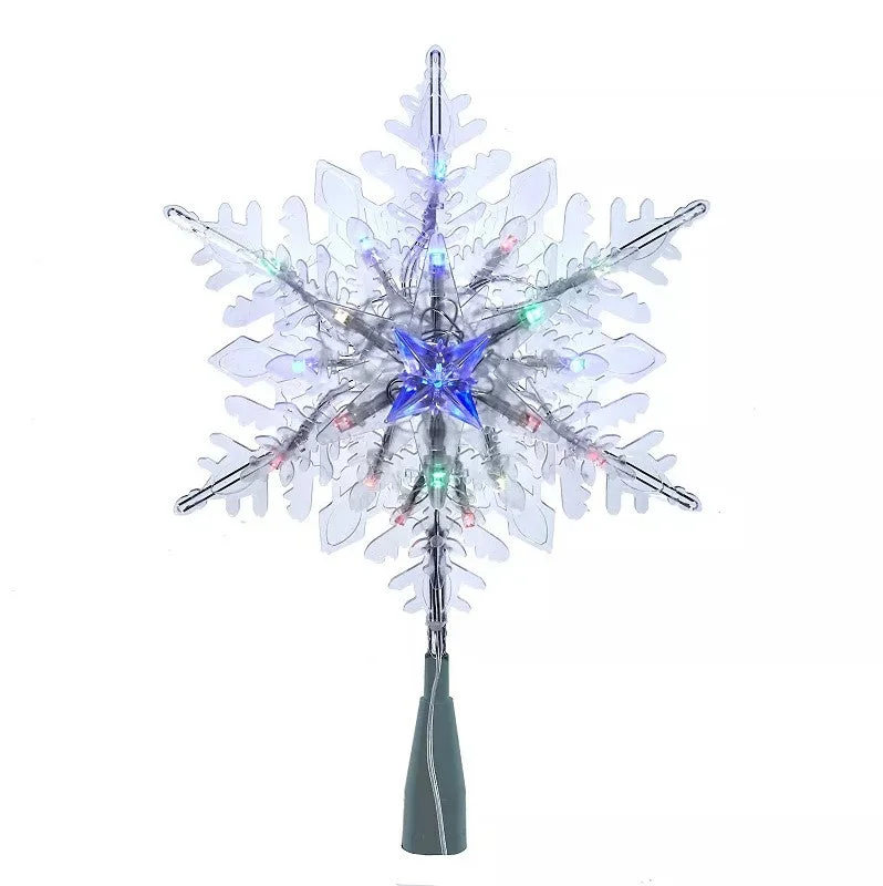 9" 20 Light Multicolor LED Snowflake Tree Topper