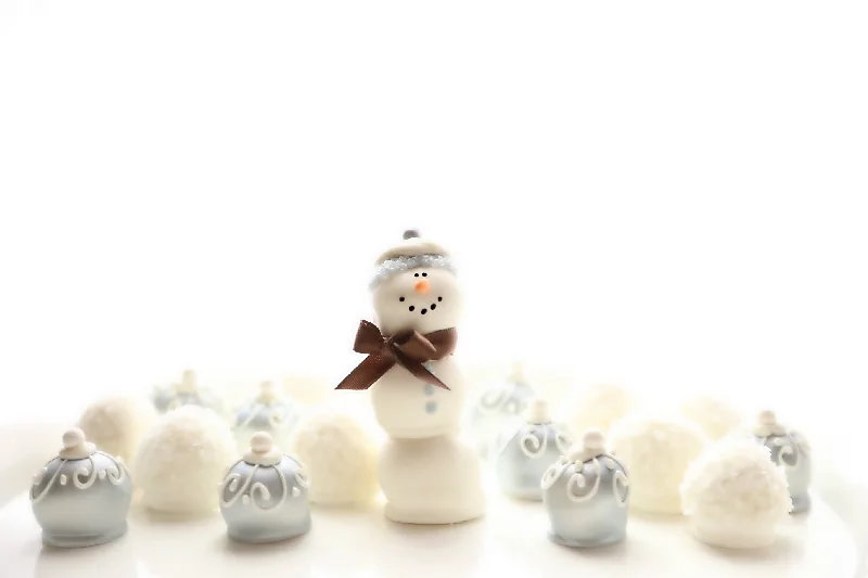 3-Tier Cordial Cherry Snowman with Snowflakes and Snowballs