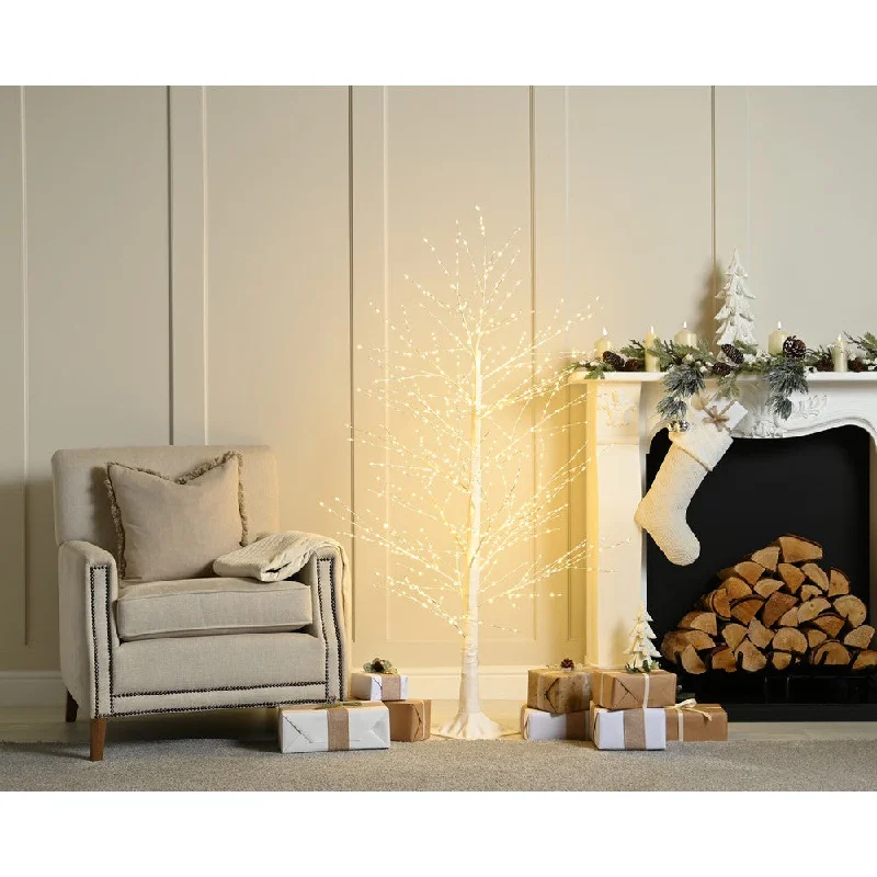 4ft Christmas Tree Light Feature White with LED Lights Warm White Microdot