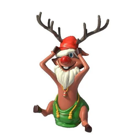 5 FT Funny Sitting Santa Reindeer