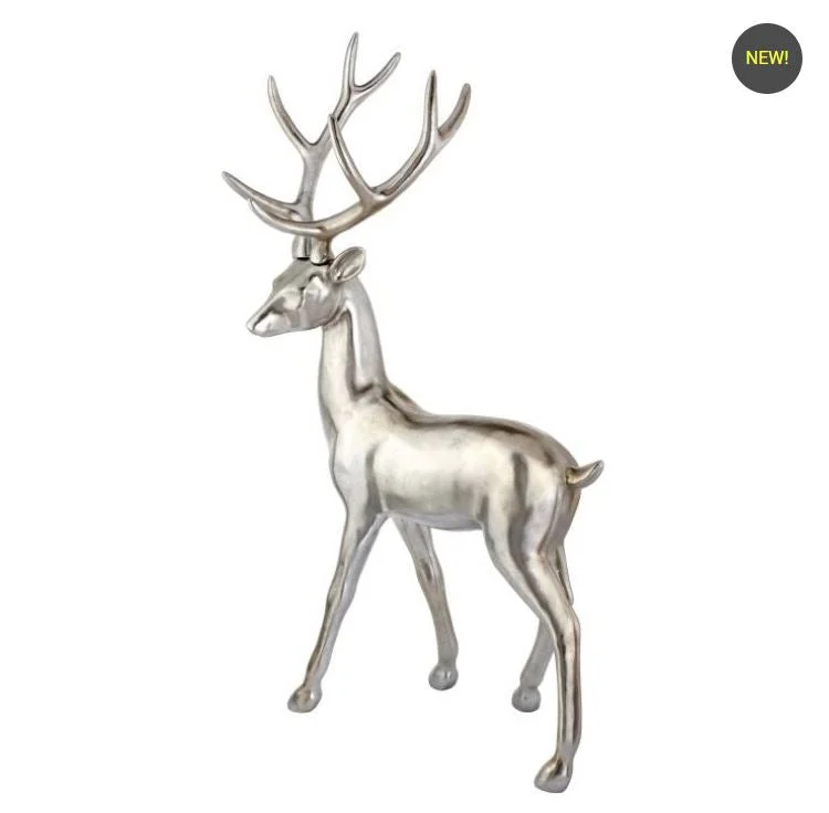 5 FT Silver Standing Deer