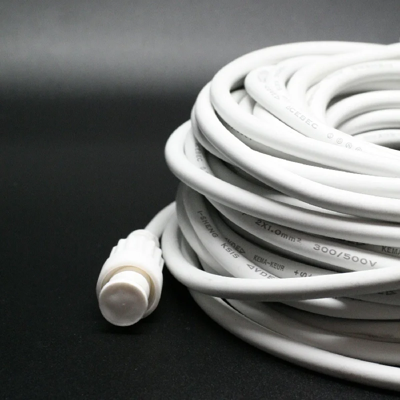 5m White Rubber Extension Cable Type A