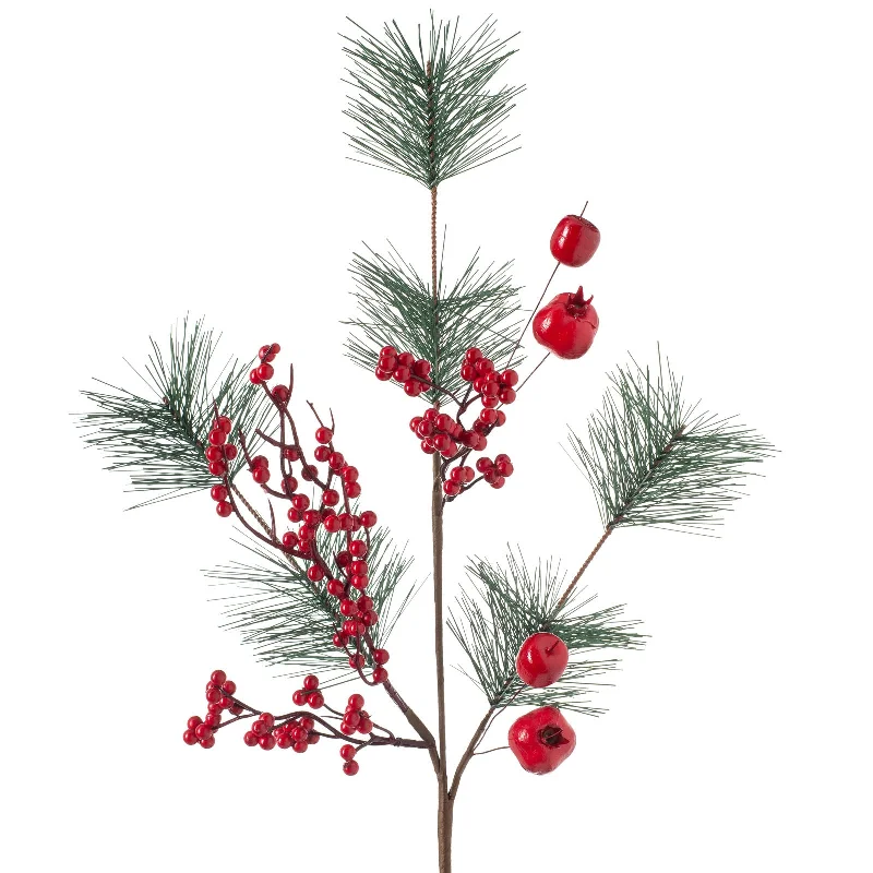 Artificial Berries Tree Pick, Red, 66 cm