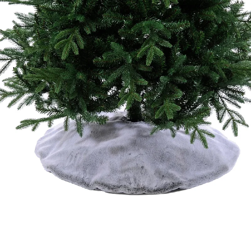 Festive 90cm Grey Faux Fur Tree Skirt