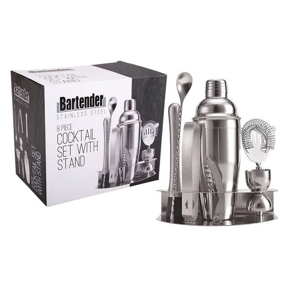 Bartender Cocktail Set with Stand 8 Piece