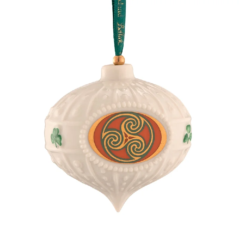 Belleek Classic Triskelion Celtic Bauble