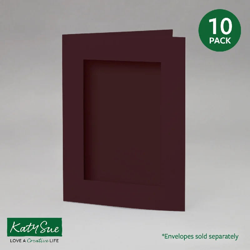 Burgundy Rectangle Aperture Cards 150x203mm (pack of 10)