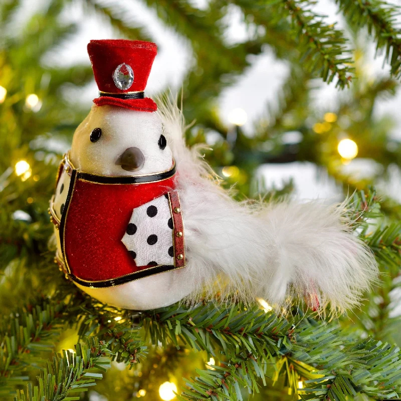 Red & White Bird Ornament