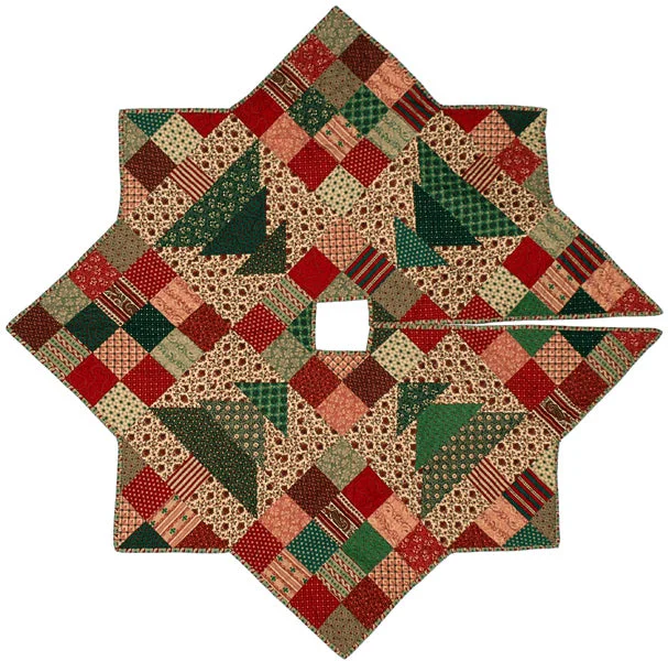 Christmas Patch Tree Skirt Quilt Pattern CMQ-109w  - Wholesale Product