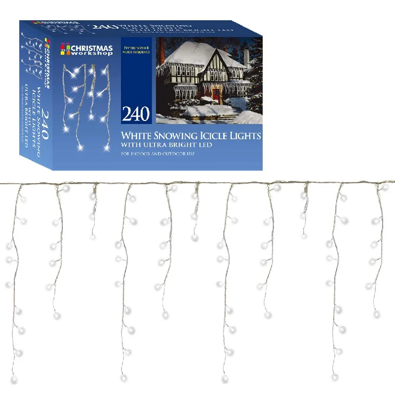 Christmas Workshop 240 LED Brillant White Snowing icicles, Indoor and Outdoor, lights ~ Christmas, Weddings & Gardens ~ 87790