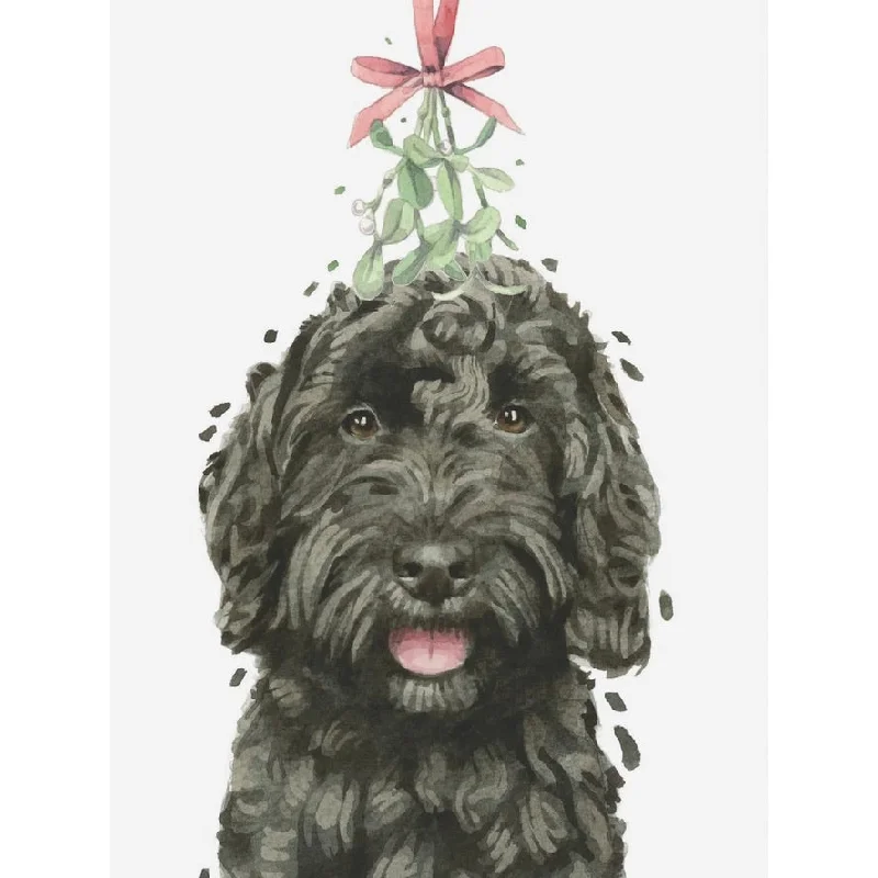 Cockapoo with Mistletoe Christmas Greeting Card