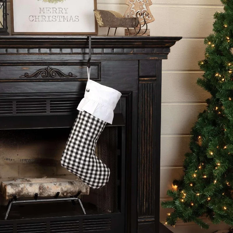 Emmie Black Check Stocking 12x20 VHC Brands