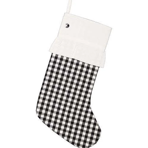 Emmie Black Check Stocking, 12x20