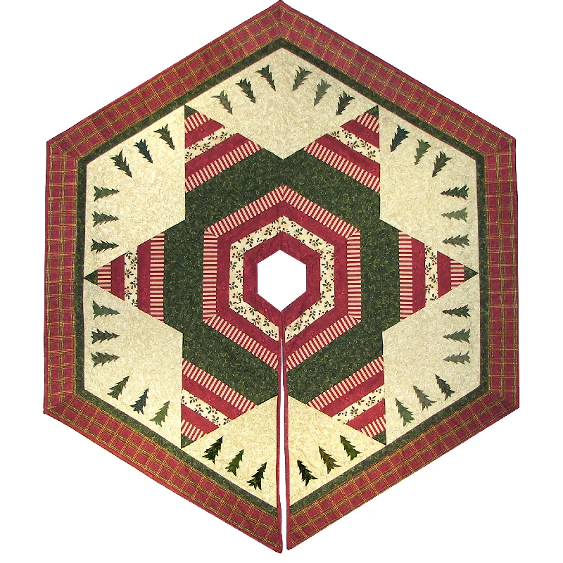 Evergreen Star Tree Skirt Quilt ME-207e - Downloadable Pattern