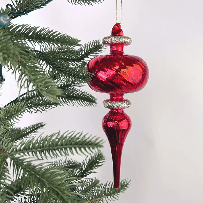 Red Finial Glass Ornament