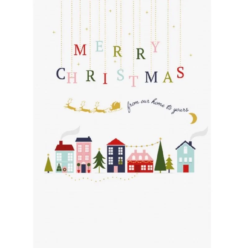 "From our Home to Yours" Chistmas Houses Greeting Card