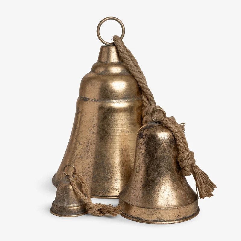 Giant Metal Hanging Bells (Gold)