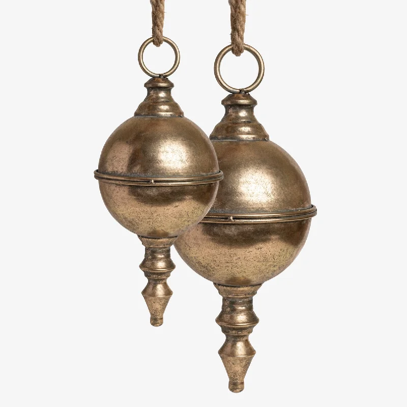 Giant Metal Hanging Ornaments (Gold)