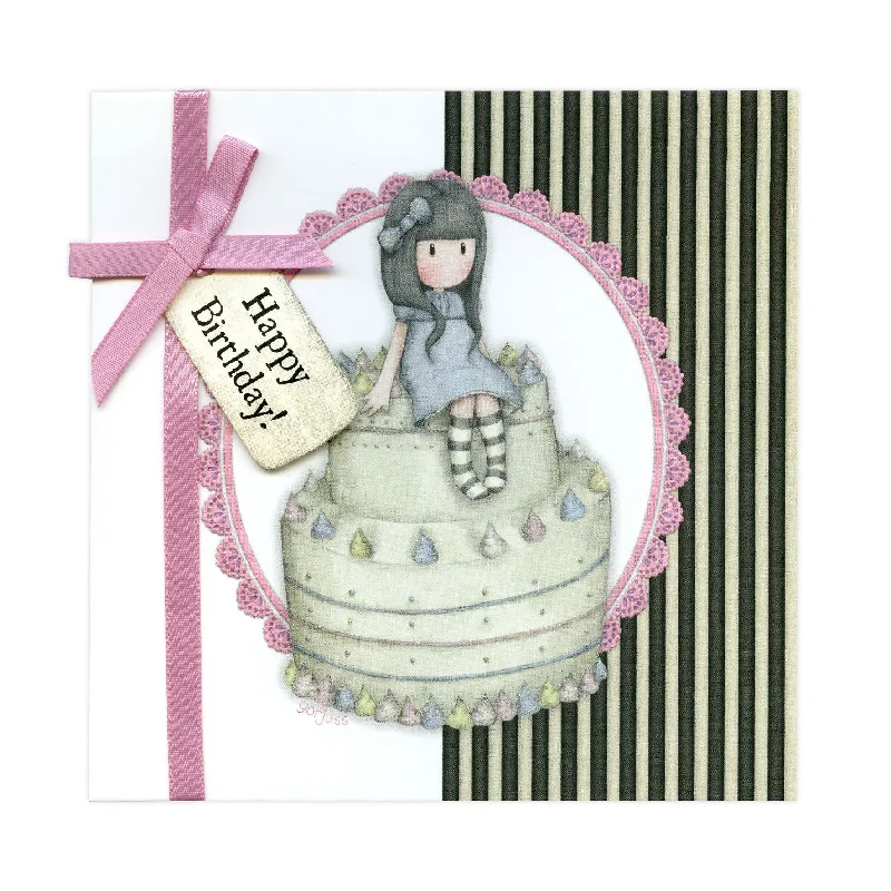 Gorjuss Greetings Card - Sweet Cake Happy Birthday! 8959