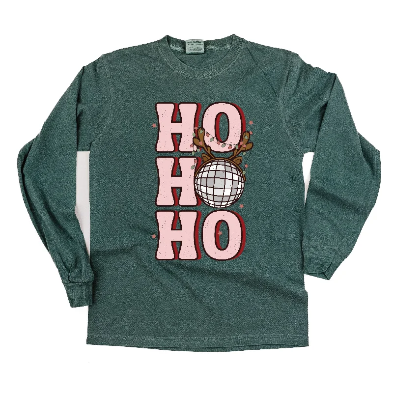 Ho Ho Ho - Disco Ball - LONG SLEEVE Comfort Colors Tee