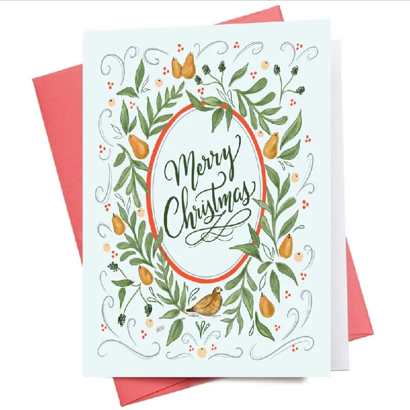 Partridge in a Pear Tree Christmas Greeting Card