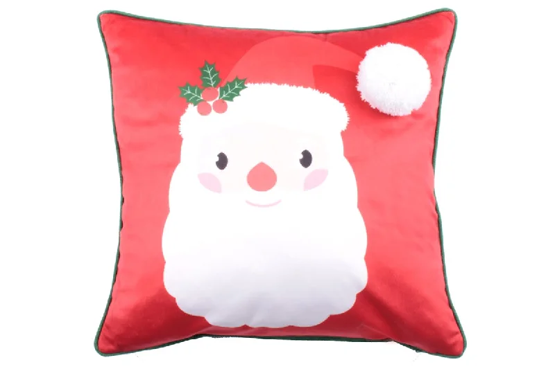 Jolly Santa Filled Cushion | Red/Green | 43 x 43 cm