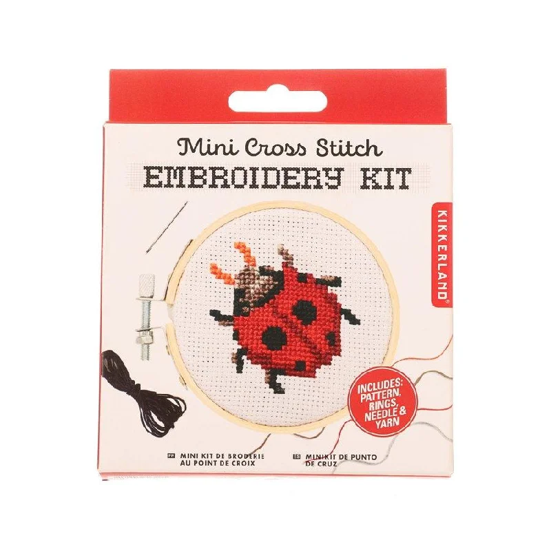 KIKKERLAND Mini Cross Stitch Kit -Ladybug