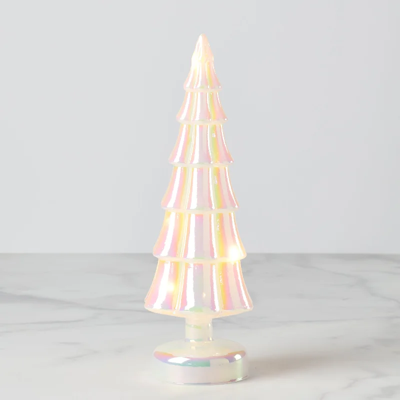 LED Lit Pearl Glass Holiday Tree