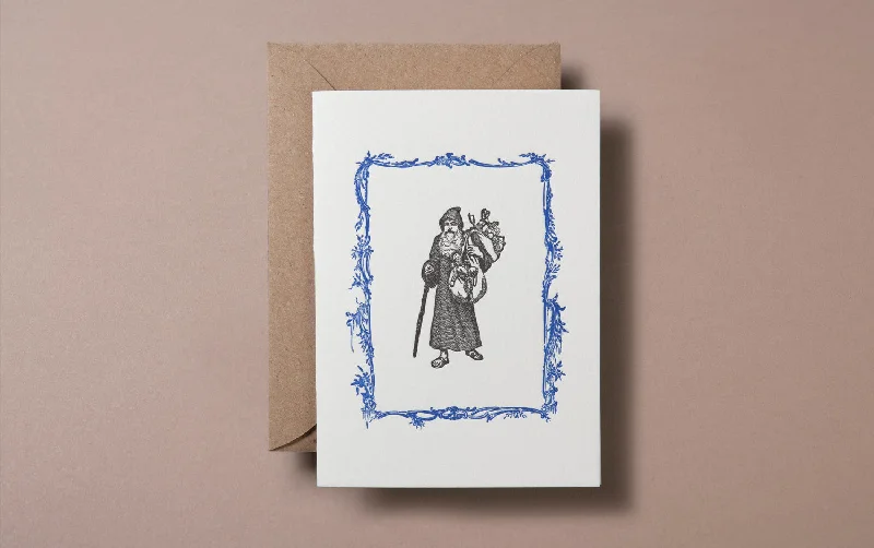 Letterpress Father Christmas Card