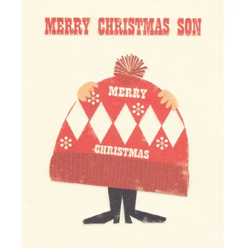 "Merry Christmas Son" Retro Greeting Card