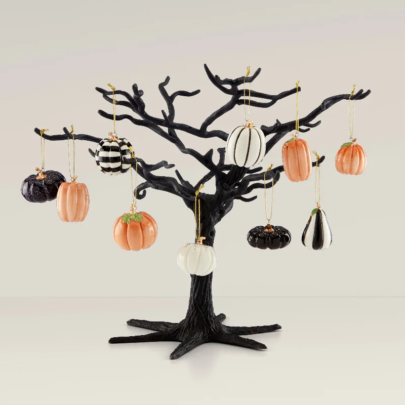 Mini Pumpkin 10-Piece Ornament & Tree Set