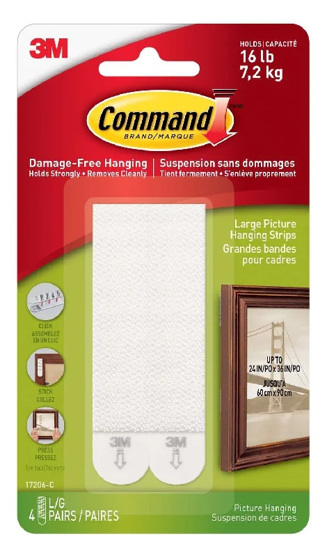 Pack of 8 Large Command Picture Hanging Strips