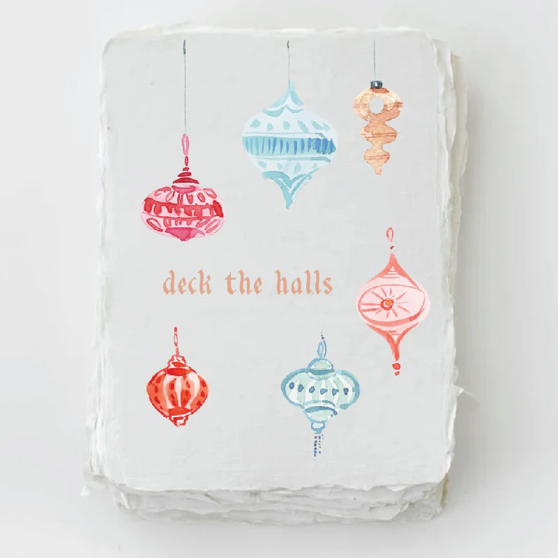 Handmade Paper "Deck the halls" Ornaments Christmas Card Box Set