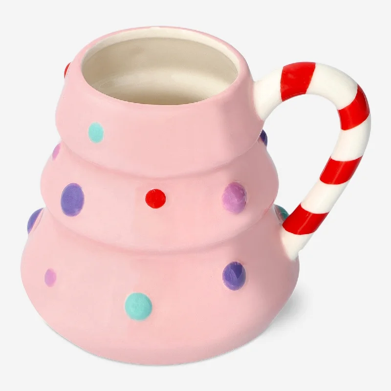 Pink Christmas tree mug - 440 ml