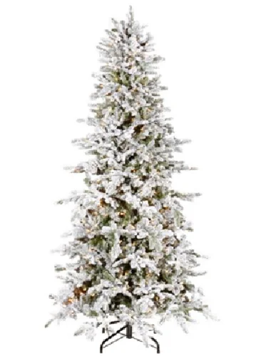 Available to Order <br> RAZ Greenery <br> 7.5' Forever Lit Slim Flocked Tree