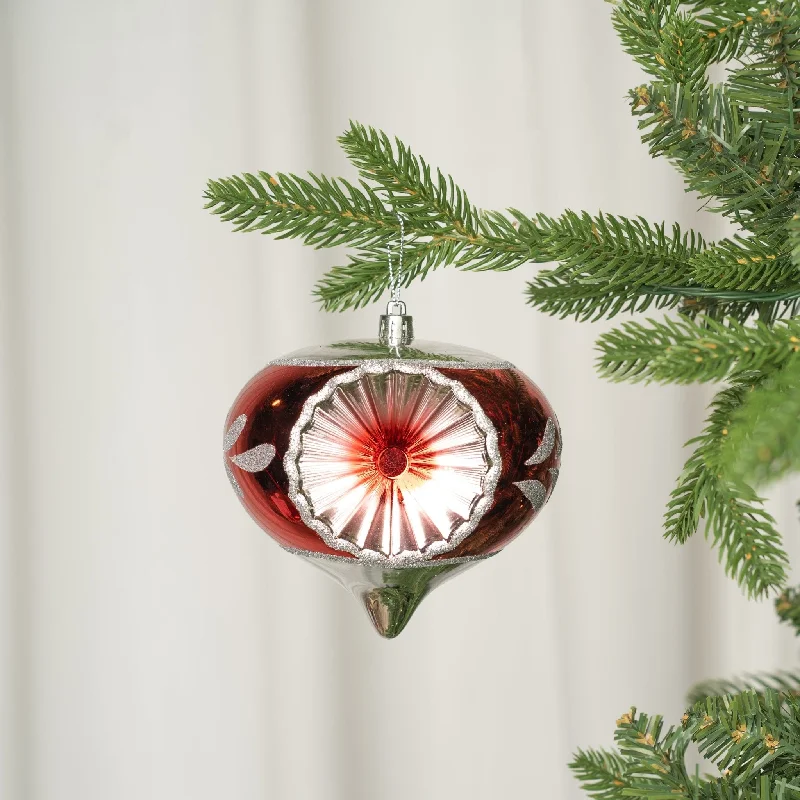 Red & Silver Concave Onion Ornament