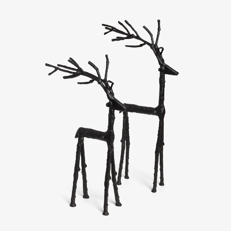 Reindeer Statues Standing (Black)