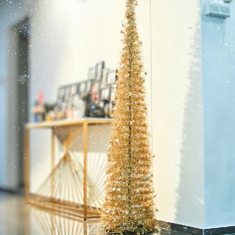 Reinox Gold Tinsel Collapsible Christmas Tree