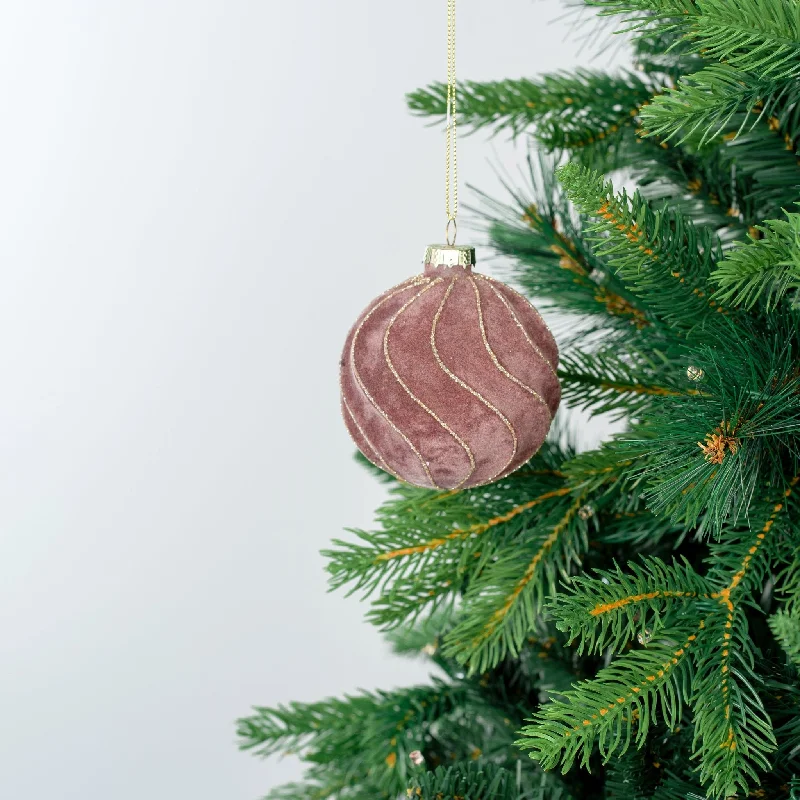 Rose Brown Velvet Ball Ornament