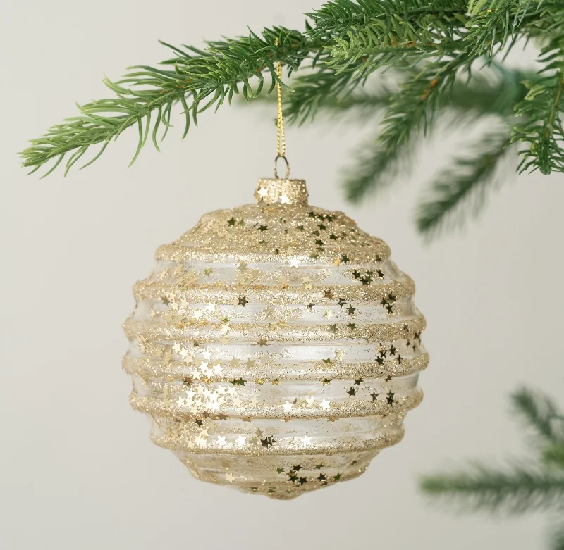 Ruched Gold Ball Ornament