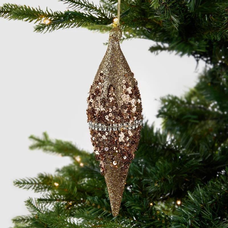 Rustic Sequin & Pearl Ornament