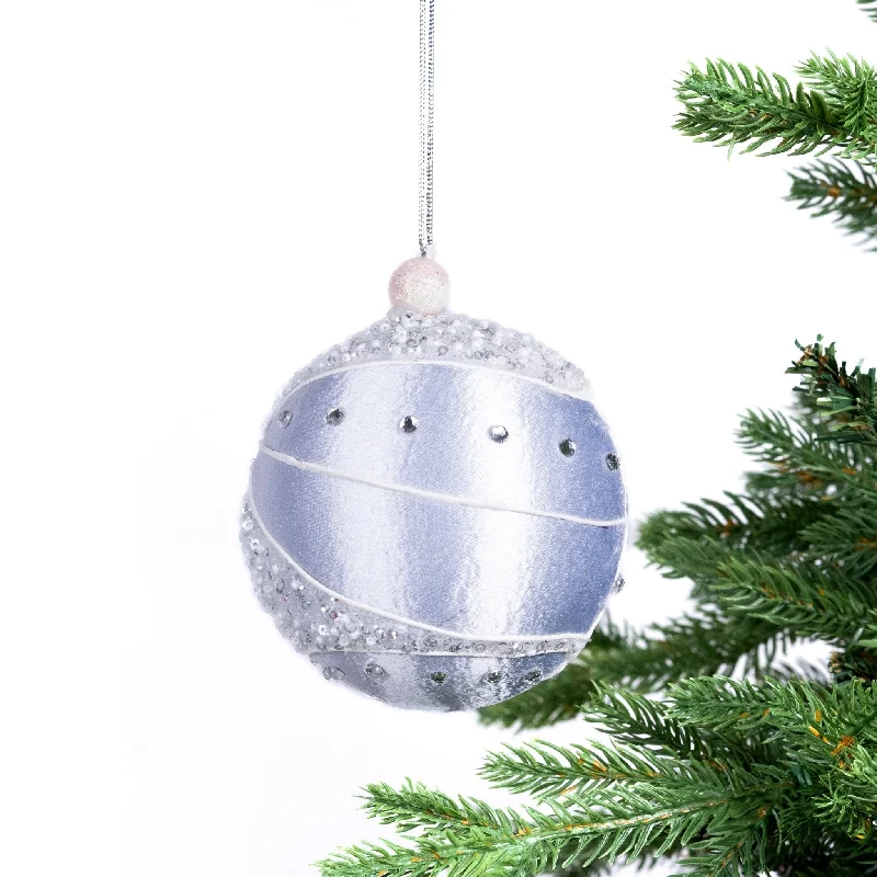 Satin Ball Ornament with Sequins & Rhinestones