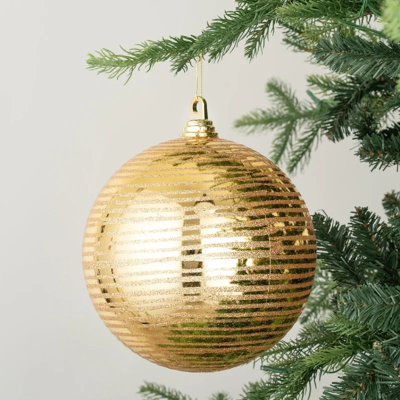 Shiny Gold Christmas Ball with Glitter Brush