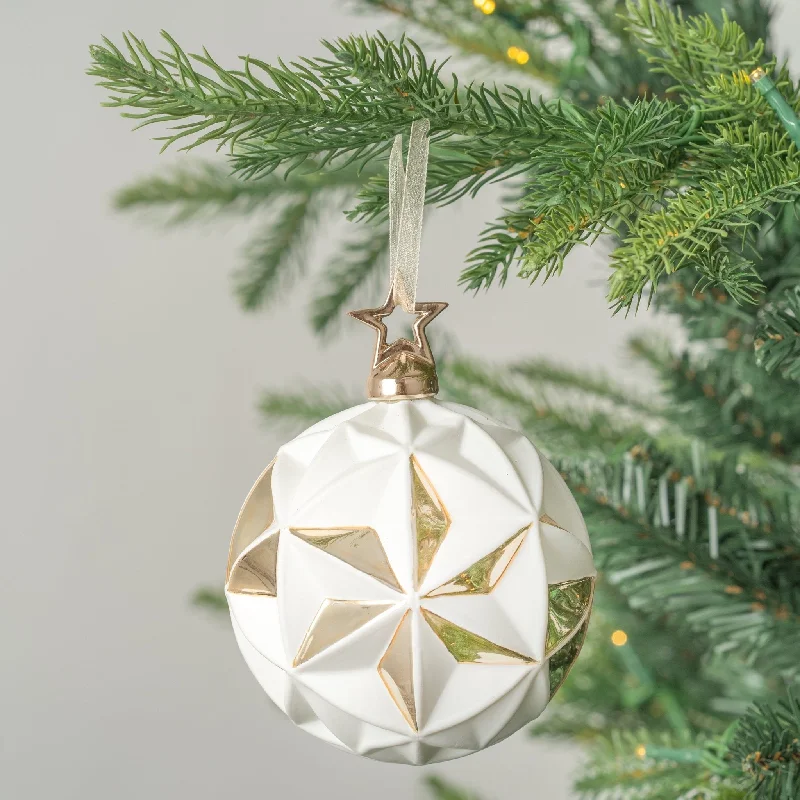 Silver Embossed Ball Ornament