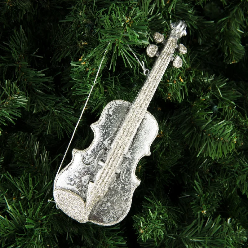 Silver Violin Festive Ornament