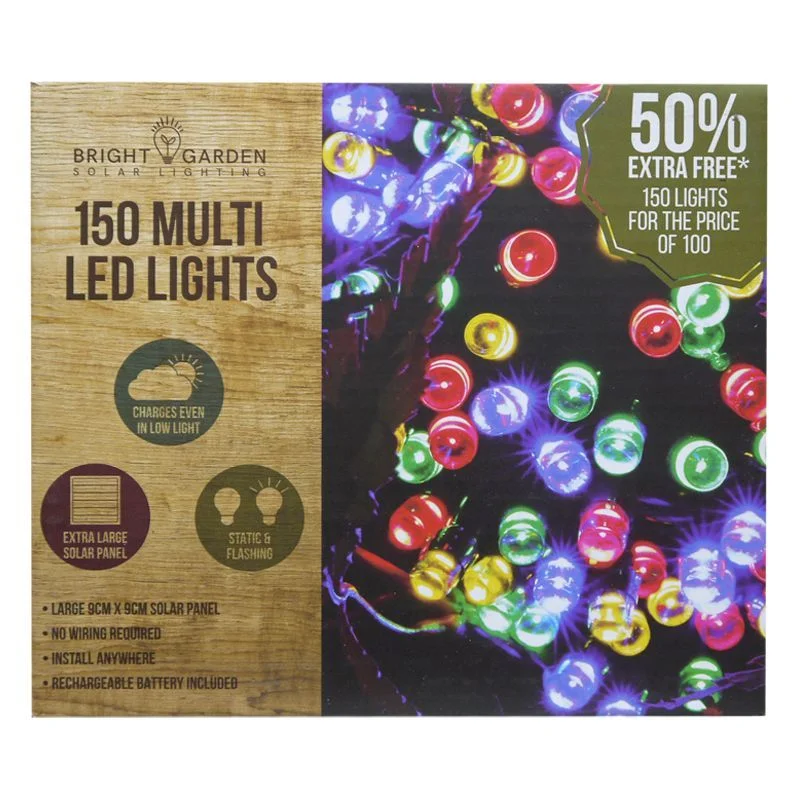 Solar Garden String Lights Decoration 150 Multicolour LED - 17.9m by Bright Garden